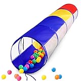 Spieltunnel für Kleinkinder, 6 Fuß aufklappbares Kriechtunnel-Spielzelt für Baby-Kleinkind-Kinder oder Hund mit 2 Maschenseiten, Kindertunnel Spielzeug oder Geschenk drinnen & drauß