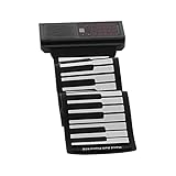 Roll Up Piano 61-Tasten Handgerolltes Klavier Roll-Up-Klavier mit Dual-Range-System 128 Klangfarben Rhythmen Klavier mit Elektronischer Tastatur für Anfäng