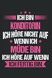 Konditorin Notizbuch: 120 Seiten Liniert - Konditorin Konditorei Kuchen Torte Beruf Sp