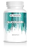 Kräuterland Glucosamin Kapseln - 300 Kapseln, hochdosiert je 750mg, Tagesdosis 1500mg - 100% reines Glucosaminsulfat Pulver in Premium Q