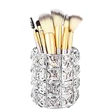 Feyarl Make-up Bürstenhalter Kristall Pinselhalter Kerzenhaltern Stifthalter Pinsel Lagerung Organizer (Silber)