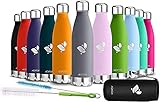 AORIN Vakuum-Isolierte Trinkflasche - Wasserflasche BPA-Frei,24 H Kühlen & 12 H Warmhalten，Ideale Thermosflasche für Kinder, Schule, Sport, Outdoor, Fahrrad, F