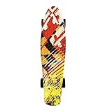 ZHINWEN Longboard Skateboard, 22 Zoll Skateboard Mini Crui- Ser Board Druck Skateboard Langbrett Skateboard Kleine Fischbrett für Anfäng