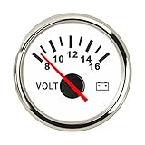 - 52mm Marine Voltmeter 8-16/16-32 Volt für Caravan Car Boat Motorrad Volt Meter Messgerät mit roter Hintergrundbeleuchtung 12V 24V Für Schiff Yacht Motorrad (Color : WS)