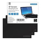 POLYCLEAN 3x Displaytuch – 15 Zoll Microfasertuch für Bildschirm, Laptop und Tastatur – Reinigungstuch zum Schutz von Notebook und Tablet (31x22 cm)