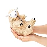 Ysoom Plüschtier Ziege 16,5 cm Stofftier Kuscheltier Ziegenbock Kuscheltiere, Plüsch Schaf Spielzeug mit Kleidung, kann abgezogen W