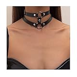 Duyifan Lederhalsband, Gothic Halskette HalsbäNder FüR Frauen Sexy, Verstellbare Liebe Herz Punk Pu Halskette, MäDchen ZubehöR Weiche Kragenkette FüR F