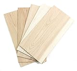 wodewa Holz Furnier Set 4mm Starkfurnier Esche 30x14cm 5er Set Sägefurnier Bastelholz Platten Echtholz Holzfurnier zum Basteln Holzplatte Bastelset Modellbau DIY