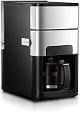 DERUKK-TY Kaffeemaschine 900W KaffeemaschineHaushalts-Kaffeevollautomat ，Edelstahl programmierbar ，leiser Betrieb ，Anti-Tropf-Einstellungen ，mit Kaffeemaschine und Home und O