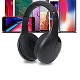 TinaDeer 5 in 1 Headset Drahtlose Kopfhörer Schnurlose RF-Headset-Kopfhörer Für TV-DVD-PC, Kopfhörer Kabelloses, Computer Headset, Kabelloses Chat Monitor Headset, Batterien Nicht Enthalten (Schwarz)