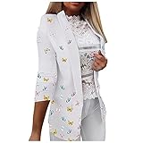 Damenmode Langarm Print Farbe Mantel Offene Front Anzugjacke Damen Gedruckt Langarm Strickjacke Blazer Fleece, plus Fleece zum Warmhalten, Plüsch, Baumw