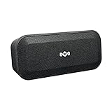 House of Marley No Bounds XL Bluetooth Lautsprecher, wasserdicht, staubdicht & sturzsicher IP67, schwimmfähig, 16 Stunden Akku, Karabiner, Schnellladung, sehr robust, Dual-Pairing, Mikrofon, black