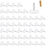 BUZIFU 50 Pcs Möbelgleiter Kunststoff Dicke 5 mm Bodenschutz Gleiter Ø20mm Stuhlgleiter Gleiter weiß Möbelgleiter Schrauben Möbelgleiter-Set für unempfindliche Böden Bodengleiter Stuhlg