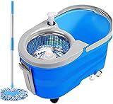WHMWPB Rotary Mopp, Bodenwäscher Rotary Mopp mit ausgedehnter Griff, Edelstahlablaufkorb, einfach zu b