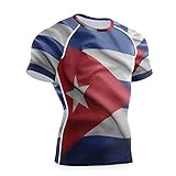 Magnesis Cuba Flag Herren Kompressions-T-Shirt, kurzärmelig Gr. XXL,