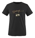 Comedy Shirts - Vintage Kassette - Herren T-Shirt - Schwarz/Hellbraun-Beige Gr. XXL