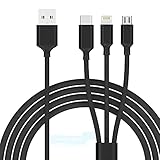 MTAKYI Multi USB Charging Cable - 3m Nylon 3 in 1 Multiple Charger Cable - Micro USB Type C Charger Cable for iPhone 12, 11, XR, XS, 8, 7 Android Galaxy S9 S8 S7 A5 J5, Huawei P20, Sony, LG,