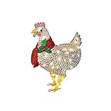 Leuchtendes Huhn Mit Schal Acryl/Metall Helles Realistische Henne Weihnachtsdekorationen, Weihnachtsschal-Huhn-Ornamente, Für Partys, Gärten, Landschaften, R