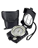 AOFAR Militärischer Kompass AF-4580 Schwarz Linsensenavigation, wasserdicht und rüttelfest mit Kartenmesser, Entfernungsrechner, Tasche für Camping, Wandern, Jagd, Rucksack