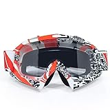 Motocross Brille,Motorradbrille Goggle UV-Schutzstreifen-Motorrad-Gläser Motocross-Goggles-Ski-Cross Country-flexibles Dirt-Bike-Brillen Motorradbrillen (Color : F2)