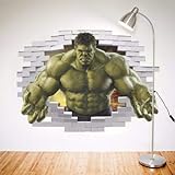 Utopiashi The Avengers 3D-Wandsticker, Dekoration, Wandbilder, Kunst-Aufkleber, Eule, Mond One Size Hulk