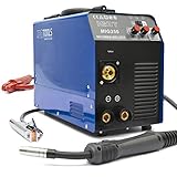 IPOTOOLS MIG-250 Inverter Schweißgerät MIG MAG - Schutzgas Schweissgerät mit 250 Ampere, Fülldraht und Elektroden geeignet mit/MMA E-Hand/IGBT Technologie / 230V / Blau, 7 Jahre G