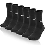 Amazon Brand – Hikaro Socken Herren Damen Baumwolle Trekkingsocken Laufsocken Atmungsaktiv Weich Lange Warm Rutschfest Sportsocken 6 Paar 43-46 39-42 35-38 47-50 Wandersocken (Schwarz ×6)