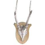 Desktop-Skulptur Tier Hirschkopf Anhänger Wanddekoration Wohnzimmer Esszimmer Skulptur 3d Dreidimensionale Aluminium + Holz 17 * 21,5 * 32 cm (Size : A)
