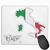 Gaming-Mauspad, Premium-strukturierte Mauspad-Pads, niedliches Mousepad für Spieler, Büro und Zuhause Roter Umriss Grau Italien Italien Italien Flagge und Karte Transport- und Tourismuskonzept Grü