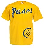 vestipassioni T-Shirt Padel Spielfeld Sport Größen auch für Kinder, gelb, M