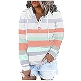 Copelsie Hoodie Damen lang, Damen Hoodie Pullover Kapuzen Pullover Damen v Ausschnitt Sweatjacke Pullis Reißverschluss Sweatshirt Kapuzenpullover Herbst Winter Kapuzenjacke Hoodie Jacke M