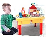 Modbrix Bausteine Spieltisch inkl. großen Bausteinen und 2 integrierten Bauplatte mit Steinebox