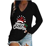 Weihnachten damentunika v Ausschnitt Damen gelb Langarmshirt Shirt Damen Langarm Oversize holzfällerhemd Damen Vogue Shirt Kaschmir Pullover Damen Longpullover für Damen F