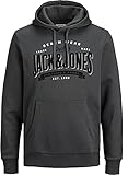 JACK & JONES Kapuzenpullover Male Hoodie Print (XXXL, 79 schwarz)