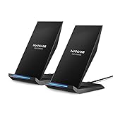 NANAMI Wireless Charger, [2-Pack] 7.5W Qi Ladegerät für iPhone 13/12/11/ XS/XS Max/XR/X/ 8/8 Plus 10W Kabelloses Induktive Ladestation für Samsung Galaxy S20 S10 S10e S9+ S8+ S7 Edge Note 10/9/8usw
