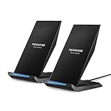 NANAMI Wireless Charger, [2-Pack] 7.5W Qi Ladegerät für iPhone 13/12/11/ XS/XS Max/XR/X/ 8/8 Plus 10W Kabelloses Induktive Ladestation für Samsung Galaxy S20 S10 S10e S9+ S8+ S7 Edge Note 10/9/8usw