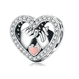 Annmors Charme Love Heart Charms-Anhänger 925 Sterling Silber Charm Bead Pendant für Europäische Armbänder und Halsk