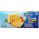 Dana Cheddar Schmelzkäse Block 400g Käse zum kochen für Makkaroni, Fondue, Pasta, Burger, Pizza, Auflauf, Soßen, Dips, lange haltbar (1er Pack)
