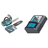 Makita DUC254Z Akku-Kettensäge 18 V (ohne Akku, ohne Ladegerät) & Ladegerät DC18RC für 14,4 Volt und 18 Volt Schiebeakkus, 195584-2