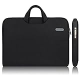 Arvok 15 15,6 16 Zoll Notebooktasche Laptoptasche Aktentasche Wasserfest Canvas-Gewebe Laptop Schutzhülle Mit Griff & Reißverschluss-Tasche/Ultrabook/Netbook Tablet Hülle/Laptophülle, Schw