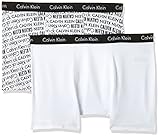 Calvin Klein Jungen Boxershorts 2PK Trunk, Weiß (White PR/White 101), 152-164 (Herstellergröße: 12-14)