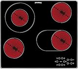 Privileg PCTAC 6042 IN Glaskeramik-Kochfeld / 60 cm/Zweikreis-Zone/Bräter-Zone/Kindersicherung/Timer mit Abschaltautomatik/Restwärmeanzeig