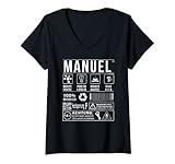 Damen Vorname Manuel Lustiger Spruch Humor T-Shirt mit V