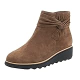 Caixunkun Women's Ankle Boots Retro Booties with Flat Comfort Strap Pattern Comfortable Women Ankle Boots Autumn Winter Boots Ankle Shoes Worker Boots Snow Boots Women's Shoes(Khaki, 39.5)