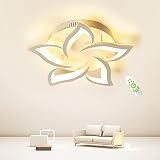 Moderne LED Dimmbare Deckenleuchte, 24W 2400lm Blütenblattern LED Deckenlampe, Weiß 5 Blütenblätter Φ58cm Acrylplatte Deckenleuchten zum Wohnzimmer, Schlafzimmer, Dimmbar mit Fernbedienung 3000K-6000
