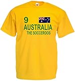 Australien Herren T-Shirt The Socceroos im Trikot Look Gelb XXL