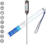 COOLAPA Küchenthermometer, Bratenthermometer, Digital Grillthermometer, Lange Probe Fleischthermometer, 5s Sofortiges Auslesen für Küche, Grill, BB