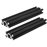 2pcs 500mm 2040 Aluminiumprofil Extrusions Frame Europäische Norm Eloxierte schwarze Linearschiene für 3D-Drucker und CNC-DIY-Lasergravurmaschine (500MM)