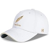 AOHAN Baseball Cap Herren Damen Basecap Baseball Kappe Baseboard Baseballkappe Mütze Federmuster Cotton Cap für Tennis Wandern Golf Outdoor-Aktivitäten Reisen (Weiß)