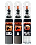 FIRANTO Lackstift Autolack Reparaturset für Audi Y1P Dakotagrau - 3-in-1 Autolack Kratzer Reparaturstift 15ml Grundierung, Klarlack